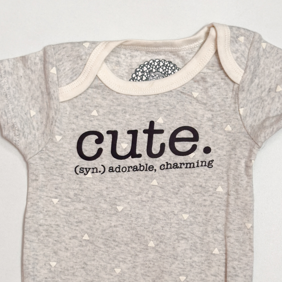 GREY CUTE PATTERNED ONESIE