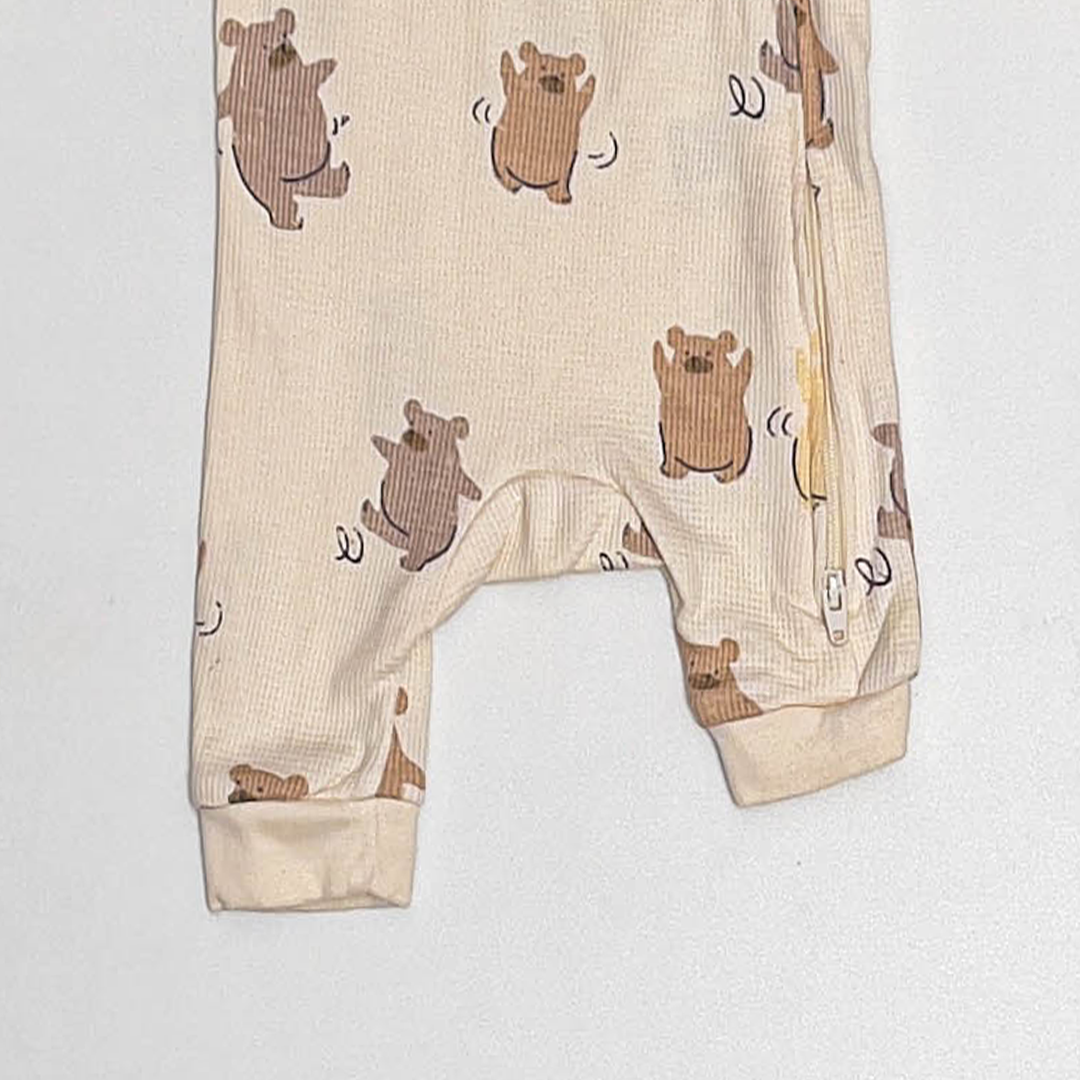 CUTE TEADDY PRINT KNITTED ROMPER