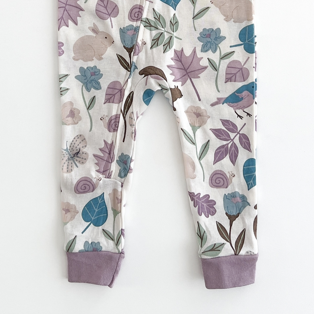 Purple patterned romper