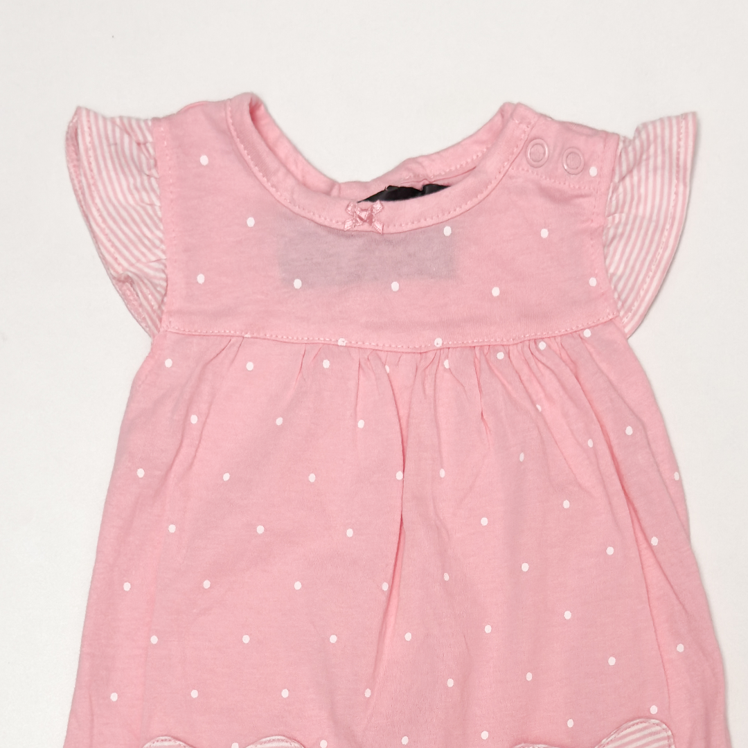 PINK POLKA DOTTED RUFFLES JUMPSUIT