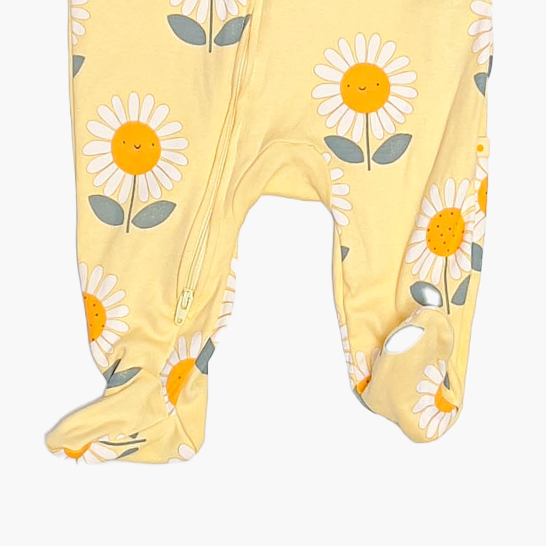 YELLOW FLORAL ZIPPER SLEEPSUIT