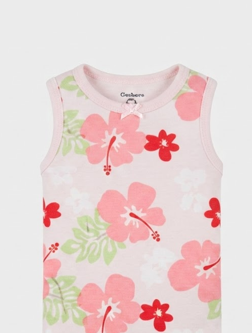 Pink floral girls onesie