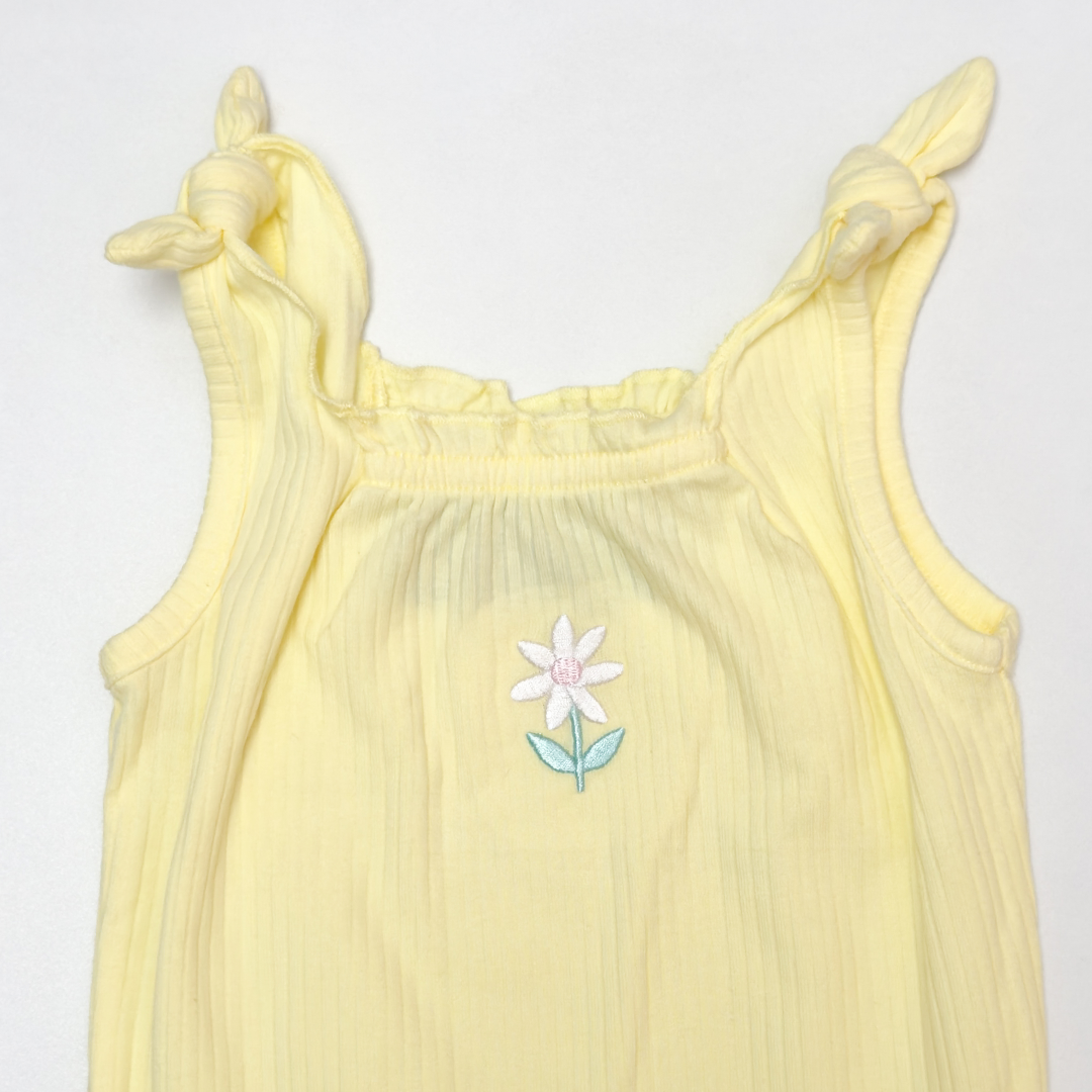YELLOW RIBBED FANCY ONESIE