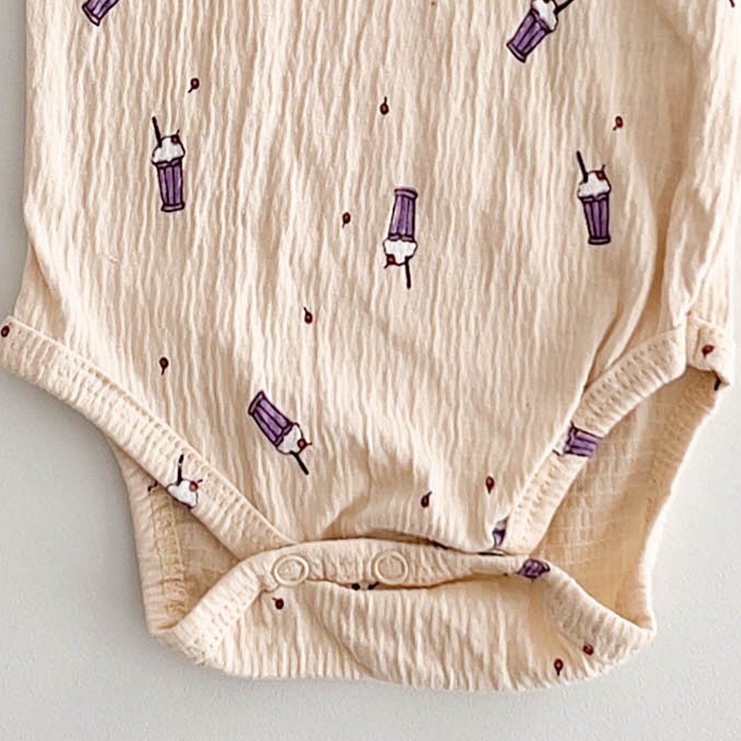 BEIGE CRINKLED ONESIE