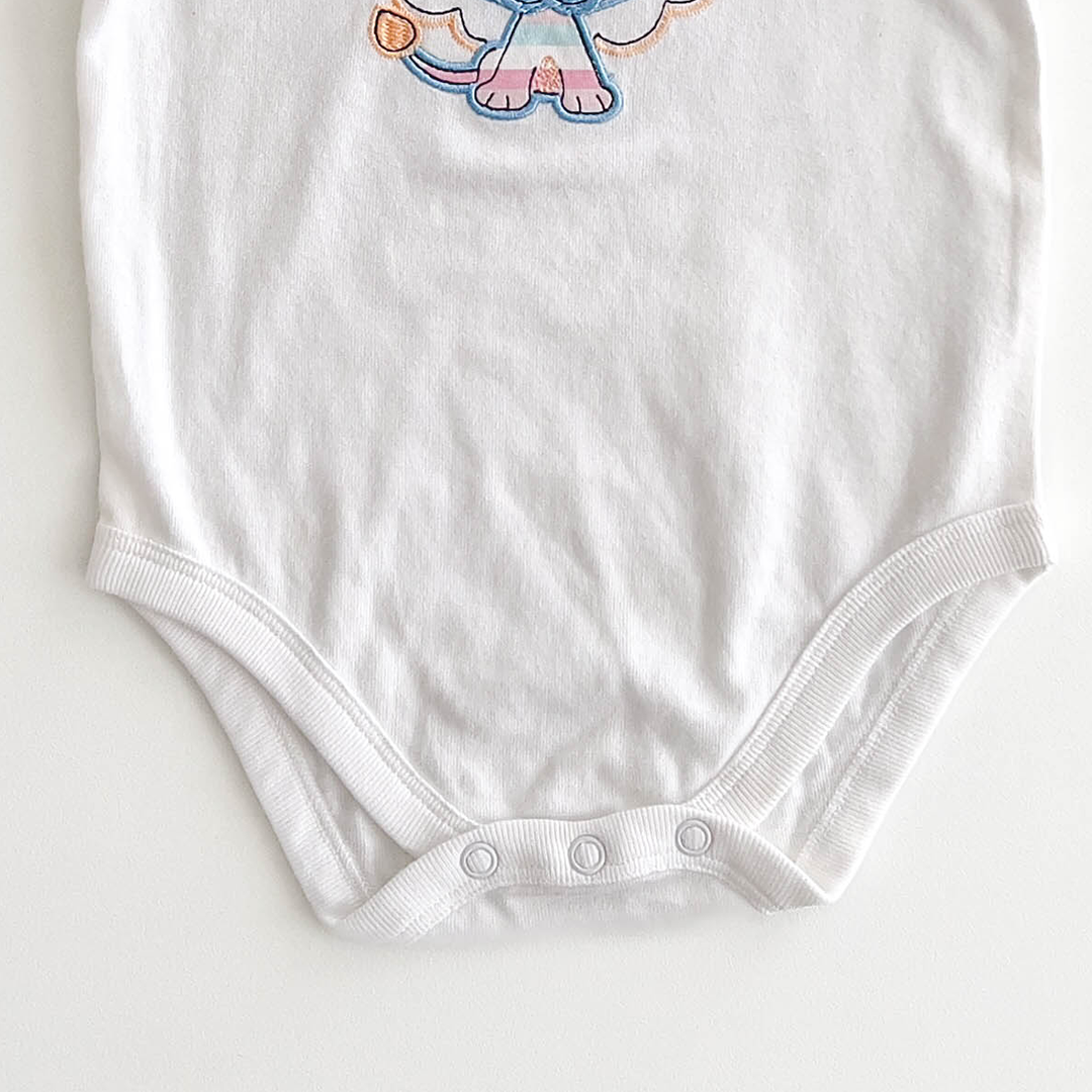 KING LION WHITE COTTON ONESIE