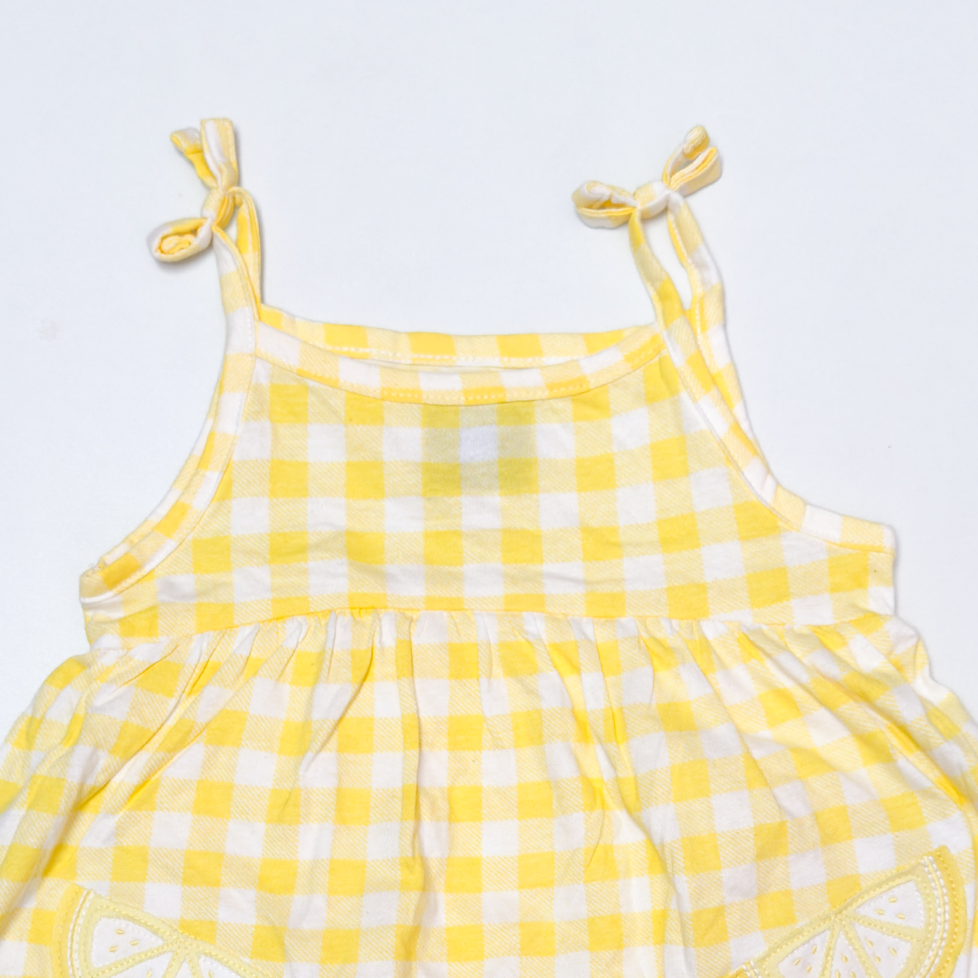YELLOW GINGHAM LEMONE SUNSUIT