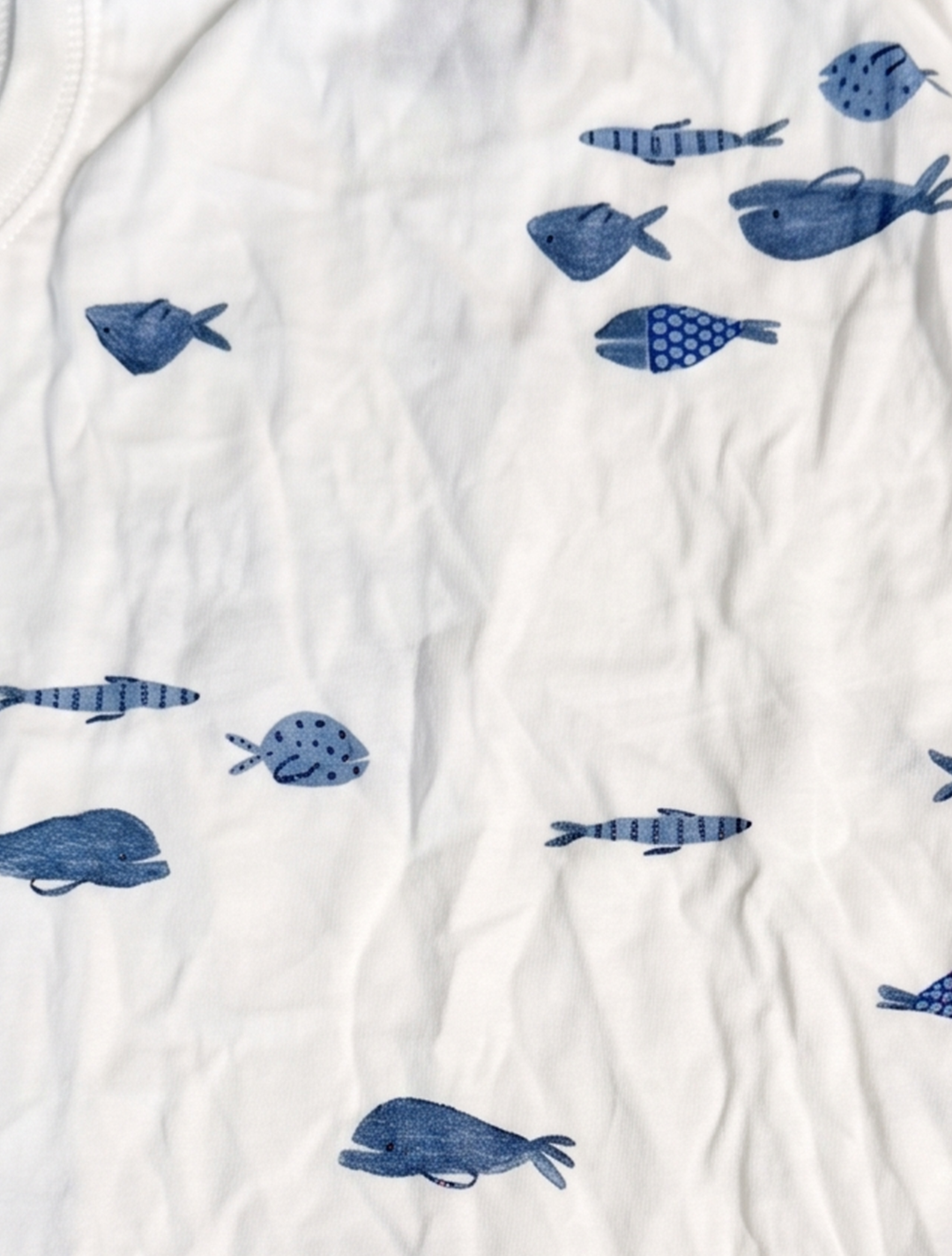 Blue fish printed jumpsuit