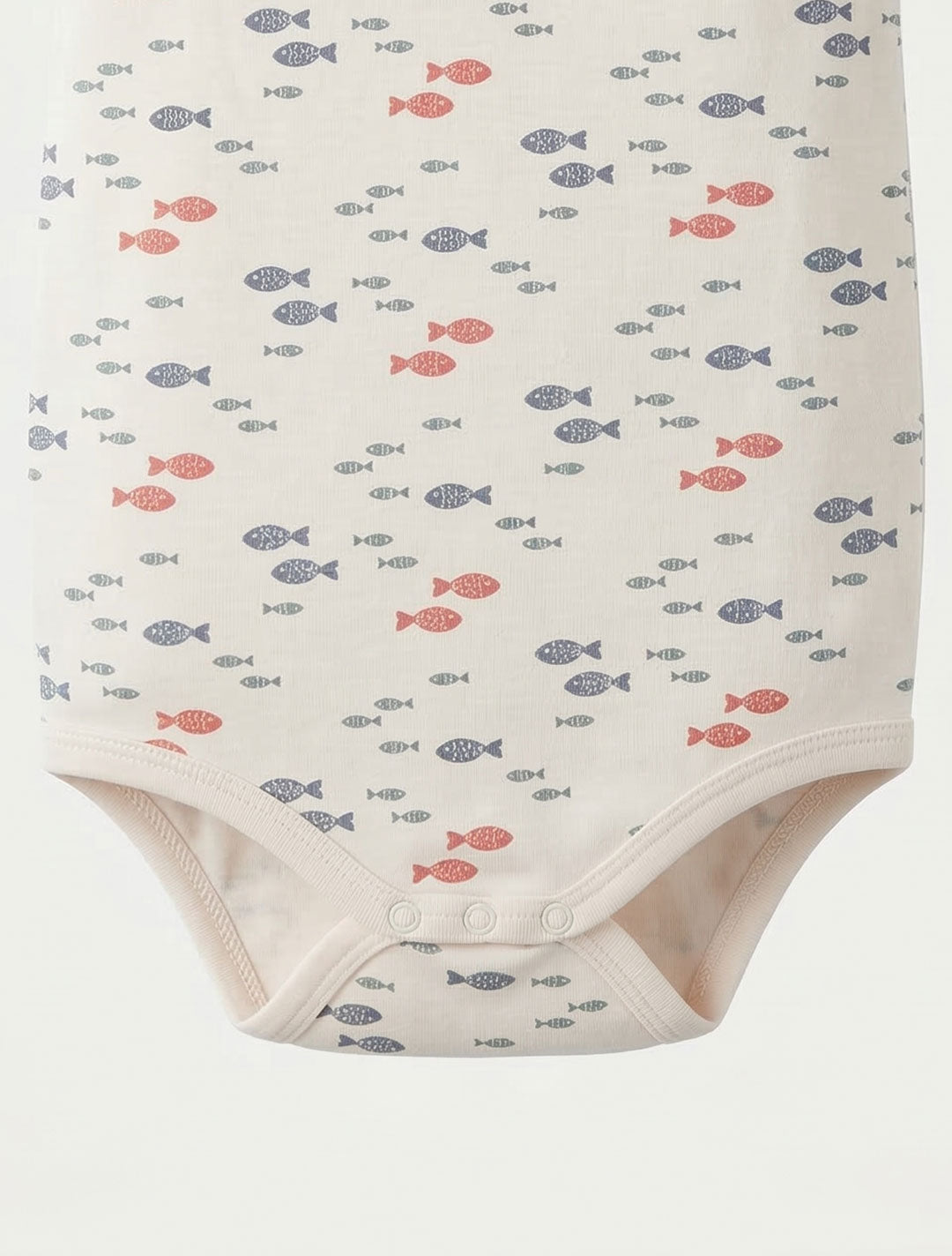 FISH PRINTED SLEEVELESS ONESIE