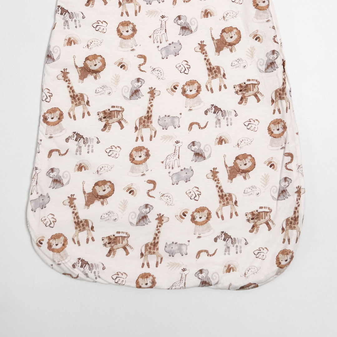 BEIGE ANIMAL PRINTED SLEEPING BAG