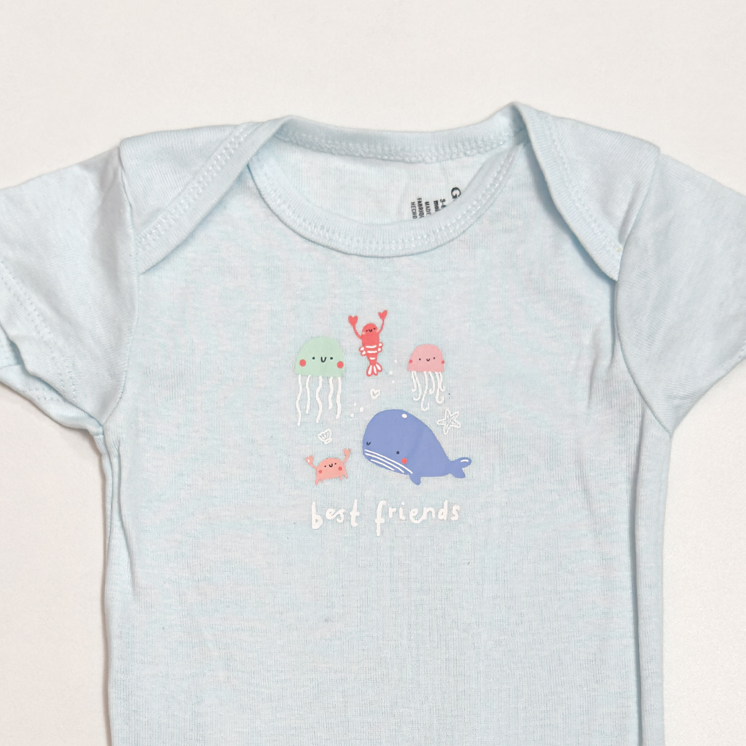 BLUE OCEAN PRINTED ONESIE