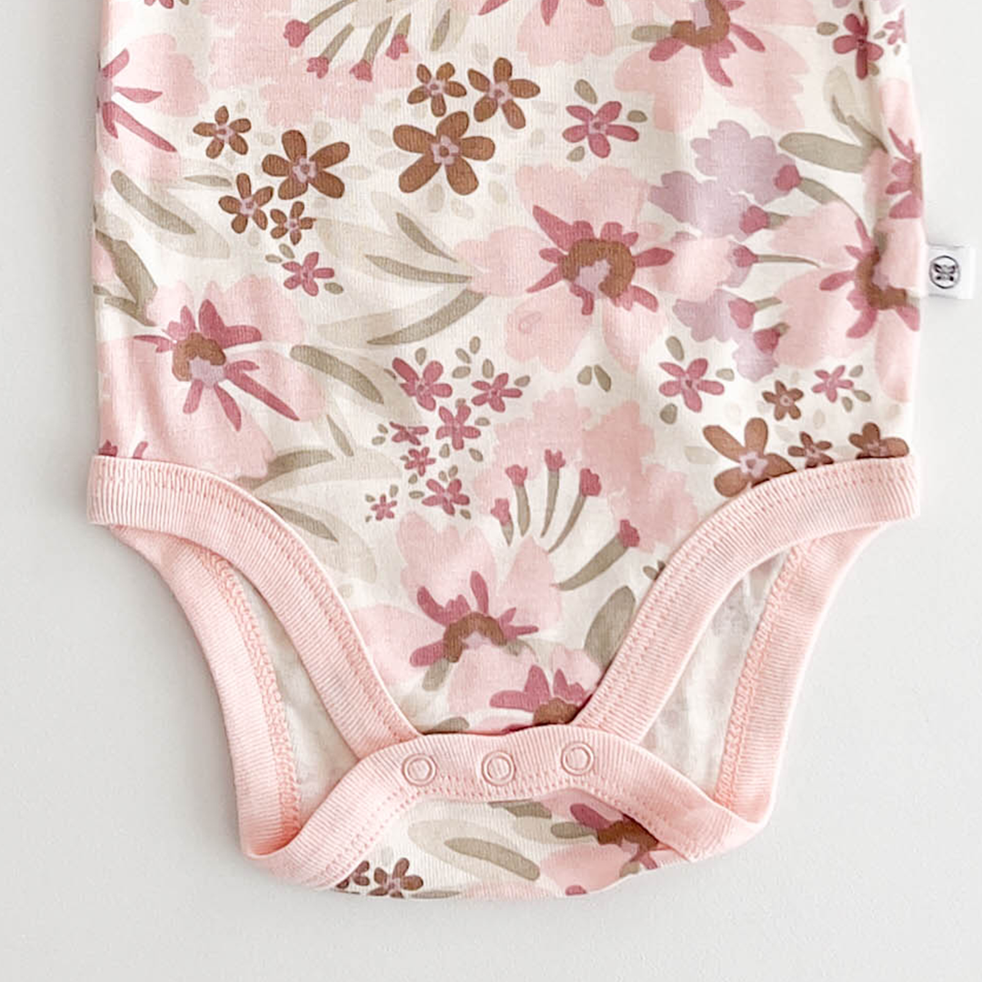 PASTEL PINK FLORAL ONESIE