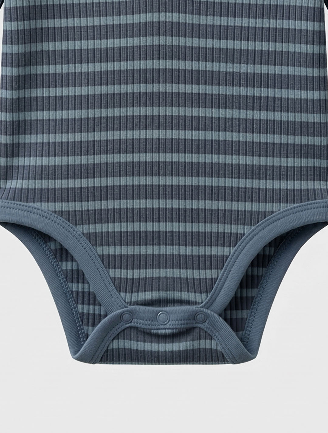 BLUE STRIPPED RIBBED ONESIE