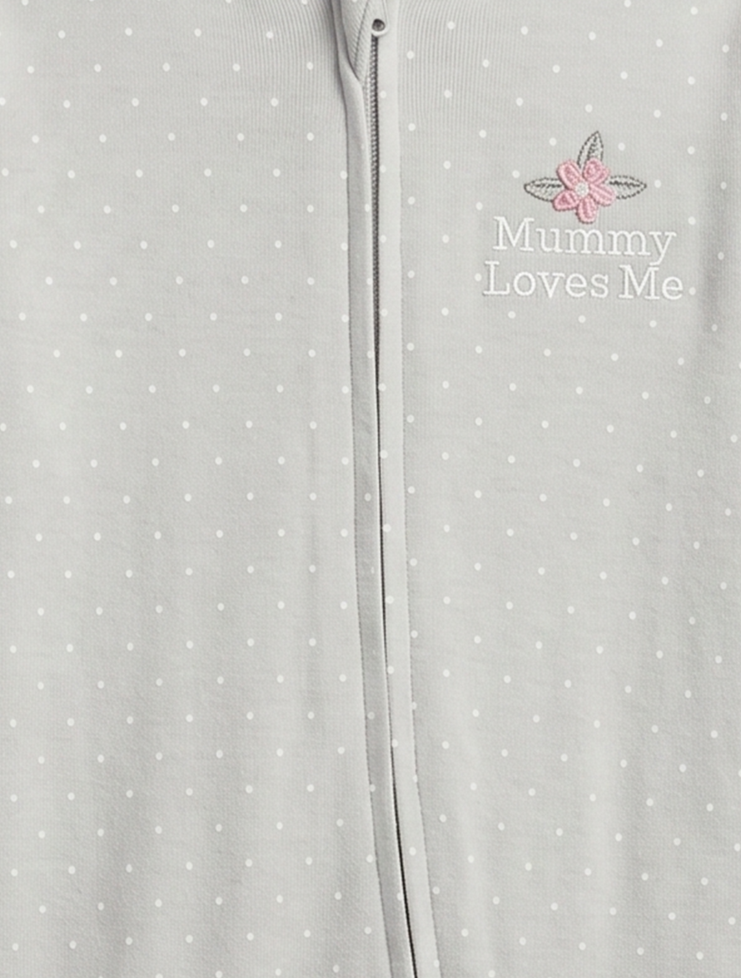 Pastel dotted zipper sleepsuit