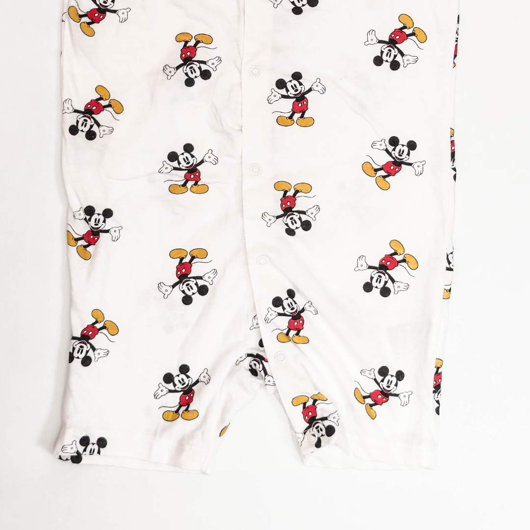WHITE MICKEY PRINTED JUMPSUIT