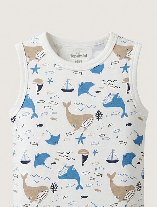 Blue ocean prints onesie