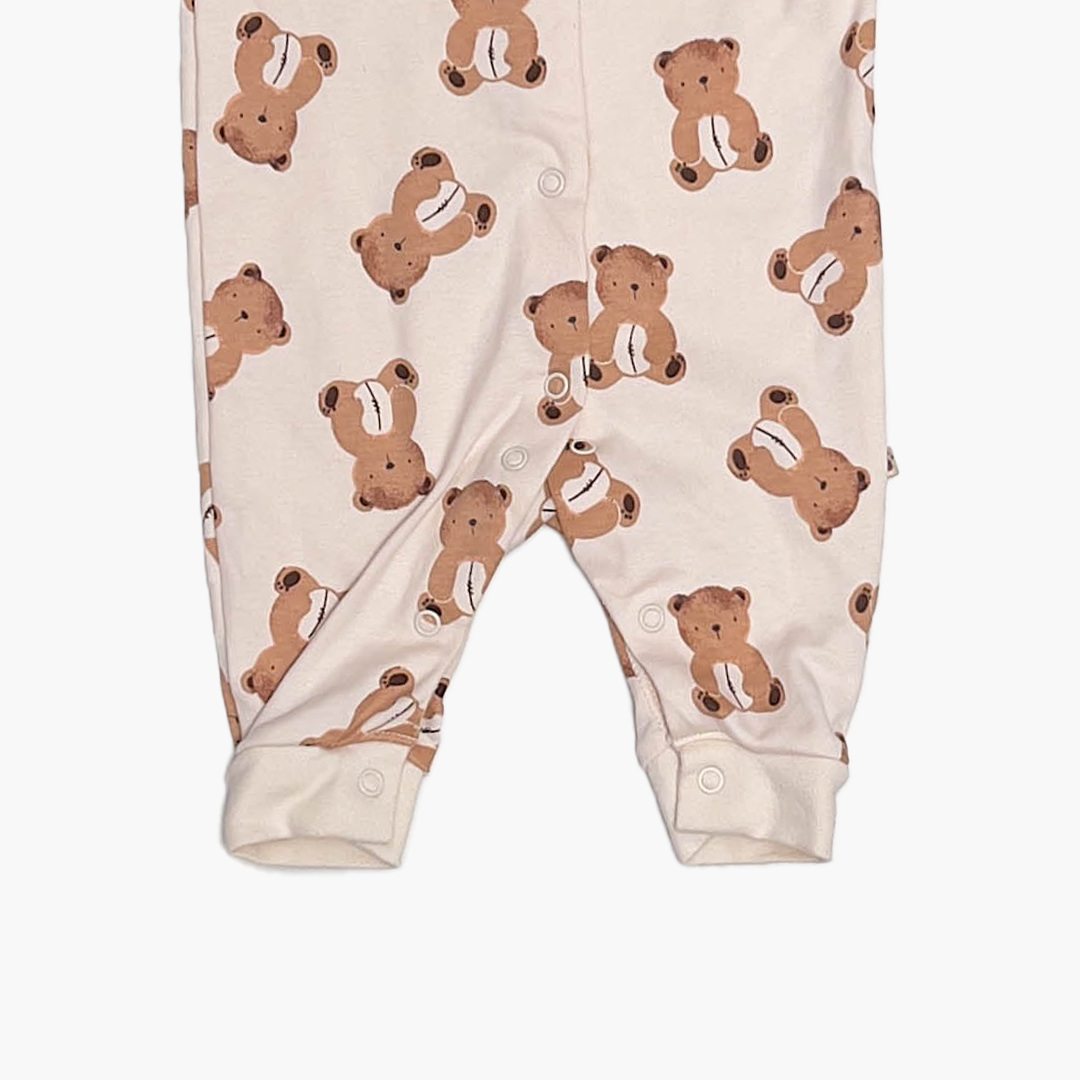 BEIGE TEADDY BEAR ROMPER