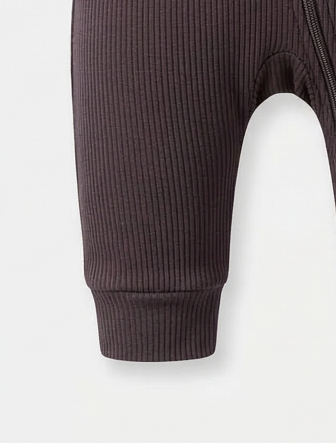 DARK GREY BLACK VISCOUS RIBBED ROMPER