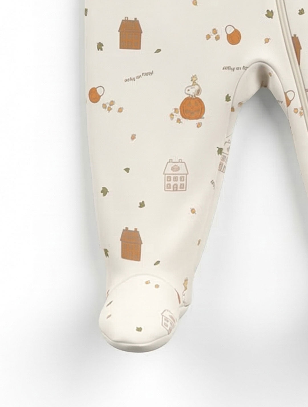 OFF WHITE PRINTED ZIPPER SLEEPSUIT