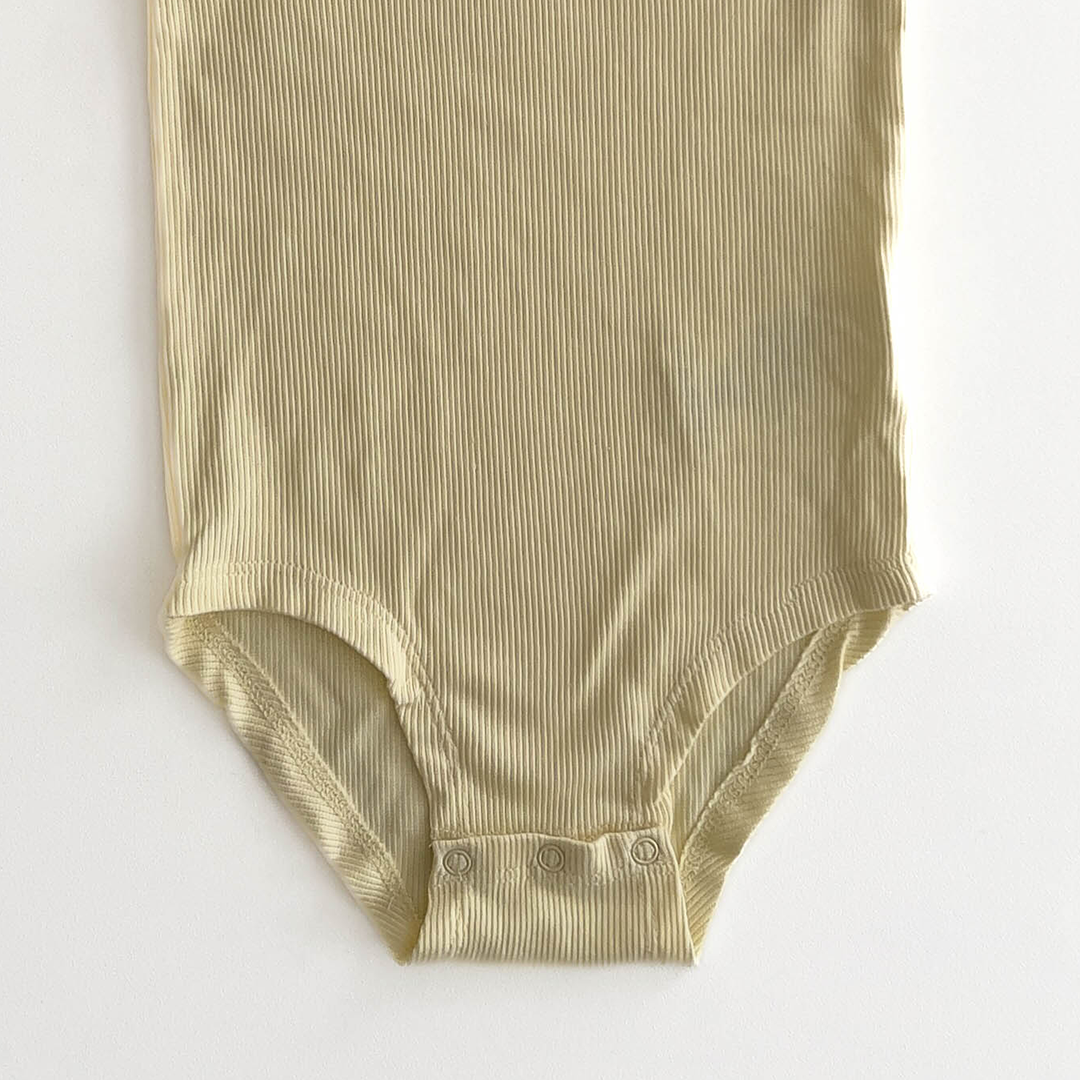 LEMON YELLOW RIBBED ONESIE