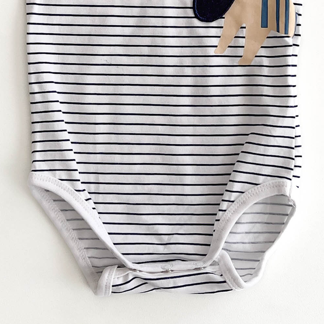 NAVY BLUE STRIPS ONESIE
