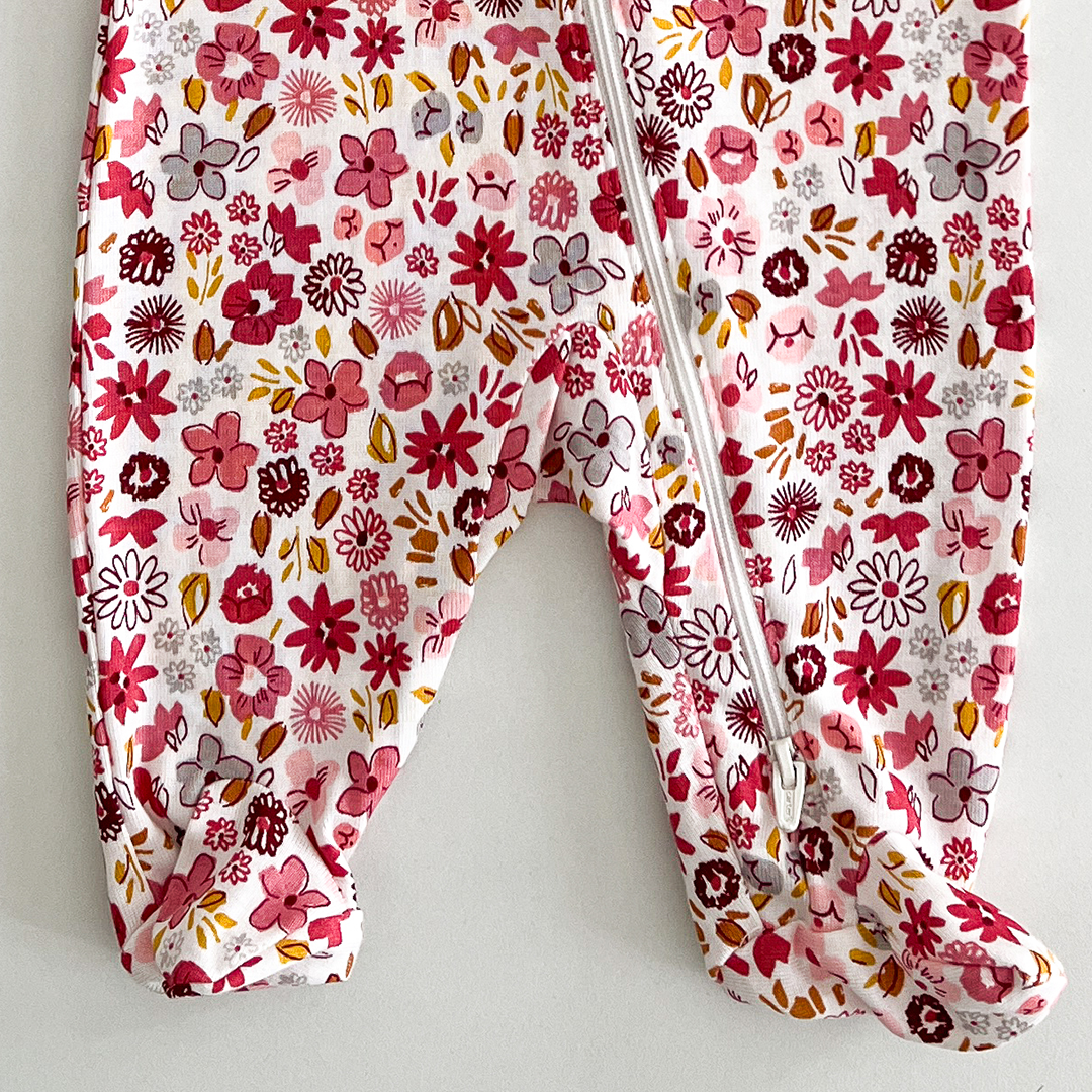Pink floral sleepsuit