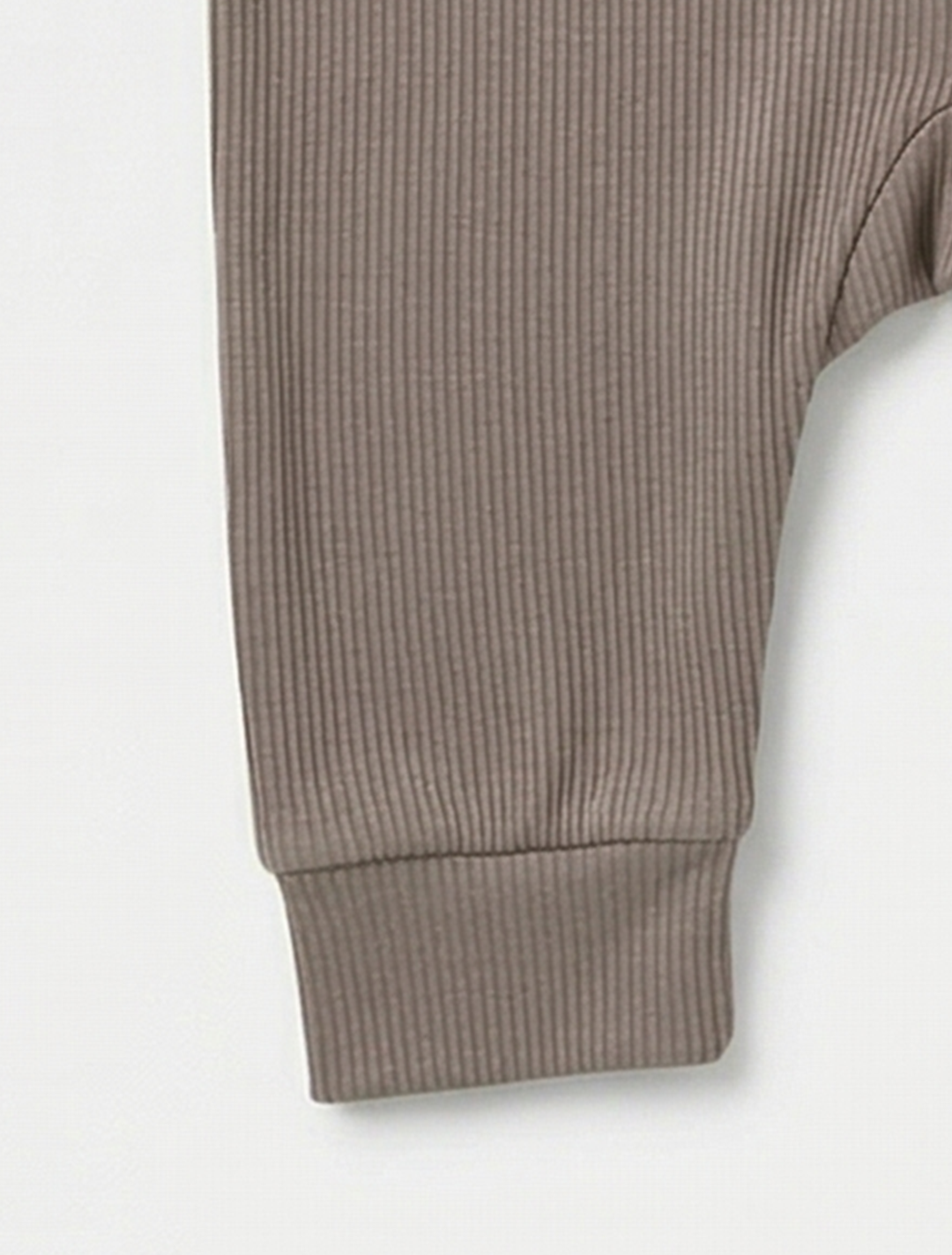TAUPE RIBBED VISCOUS ZIPPER ROMPER