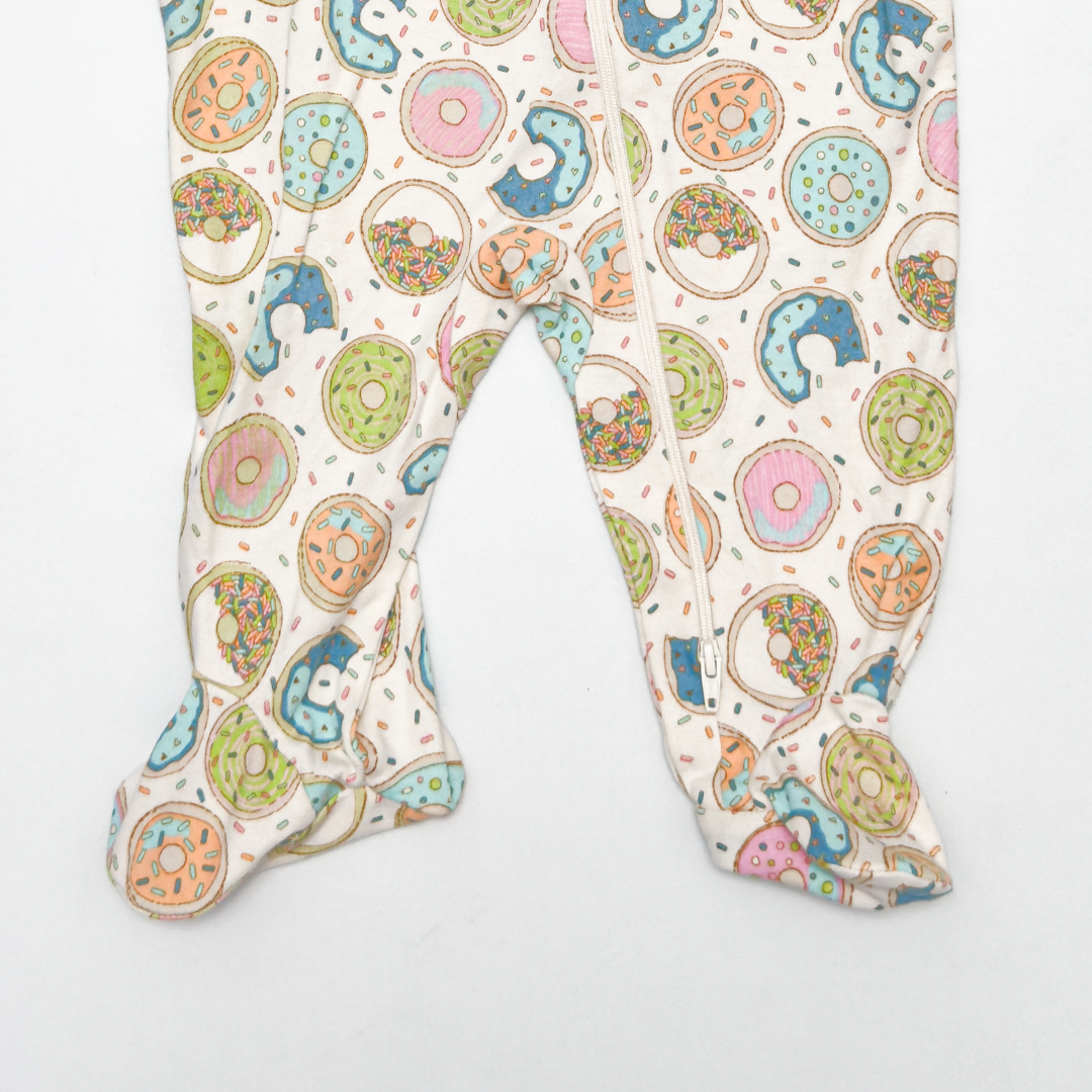 DONUT PRINTED ZIPPER SLEEPSUIT