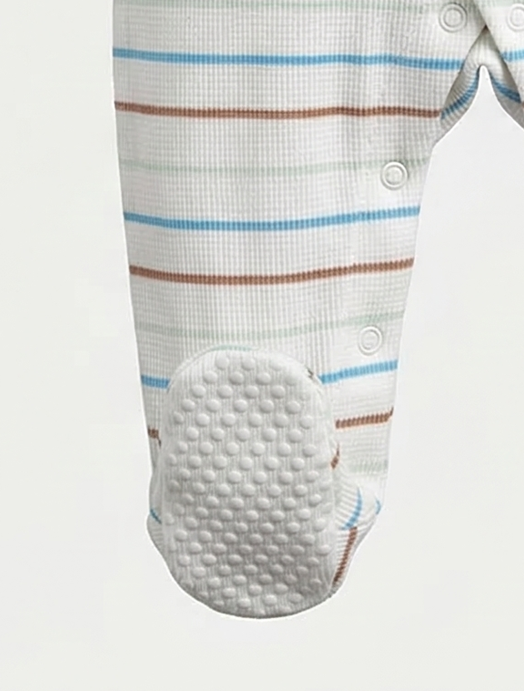 STRIPED KNITTED SLEEPSUIT