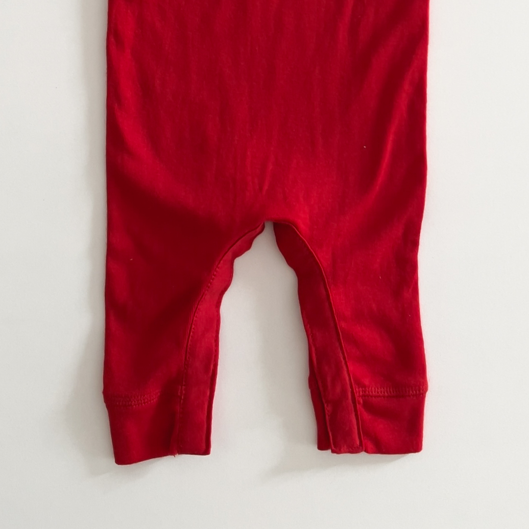 red plain romper