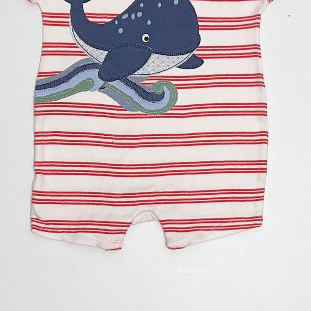 RED AND WHITE STRIPED JUMPSUIT