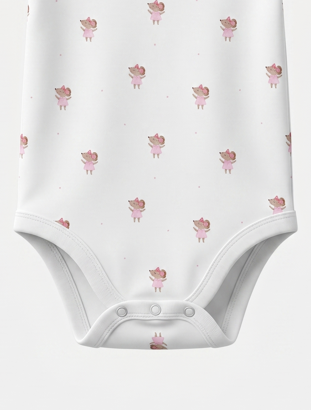 WHITE MICE PRINTED ONESIE