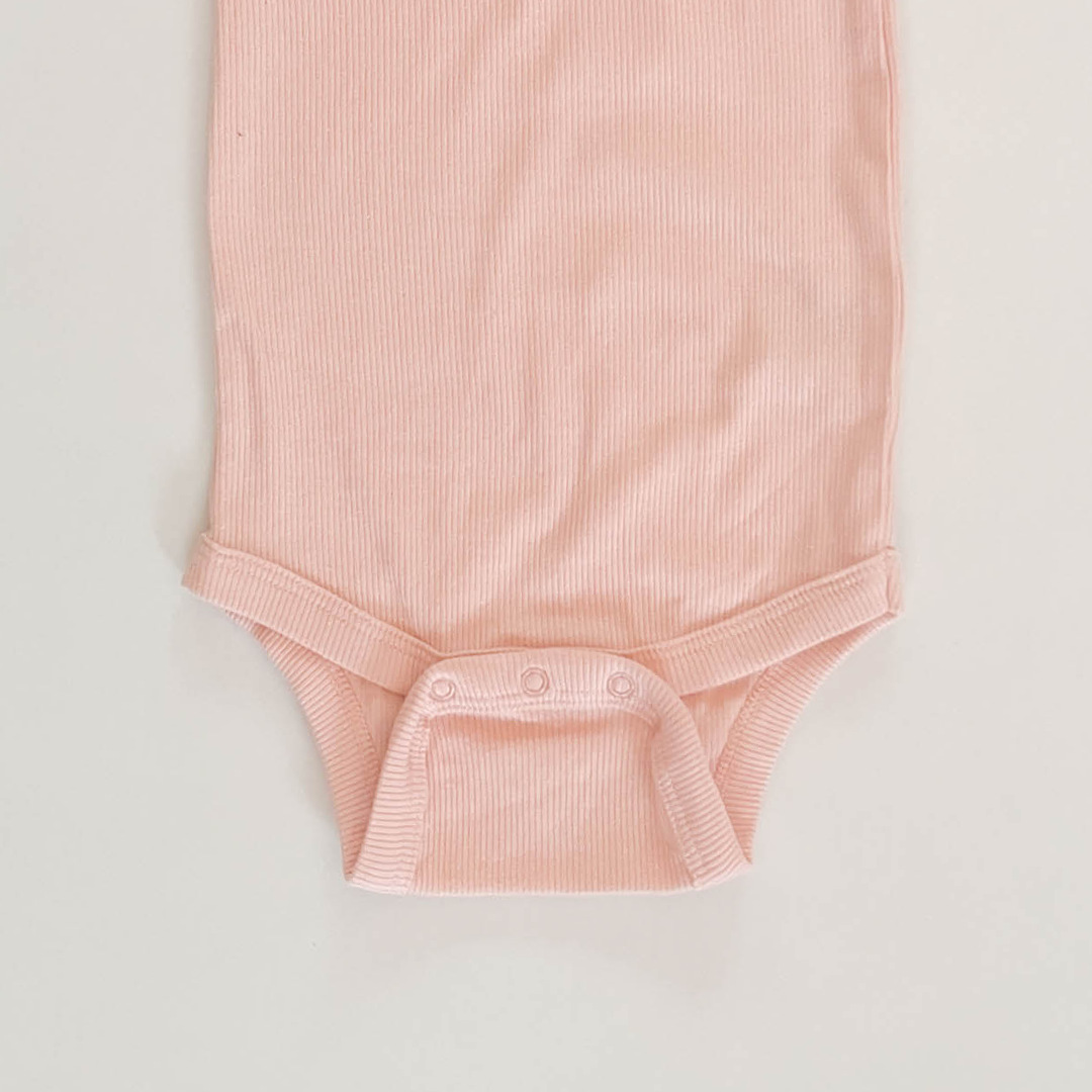 LIGHT PEACH RIBBED ONESIE