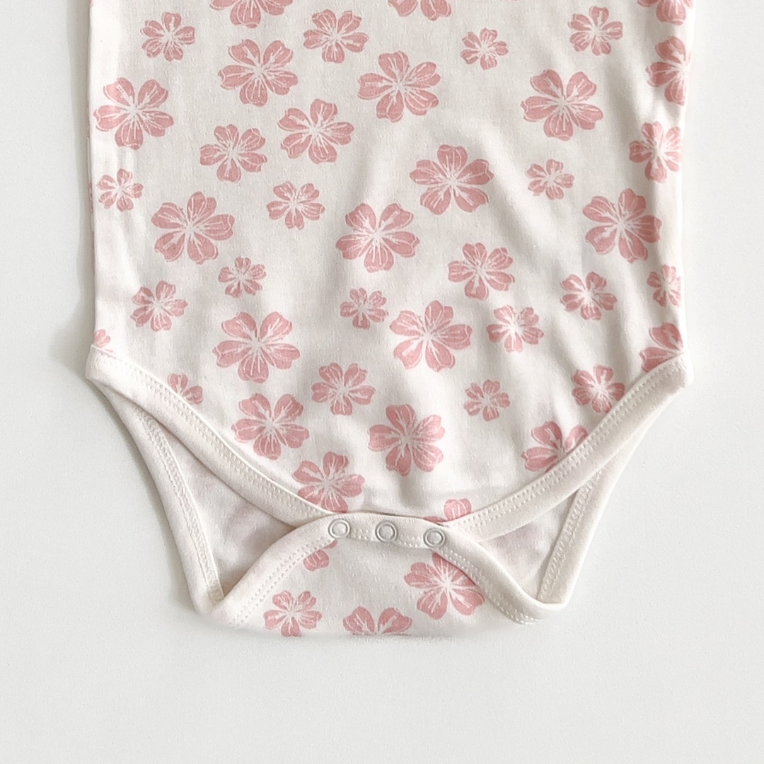 PINK FLORAL PRINT ONESISE