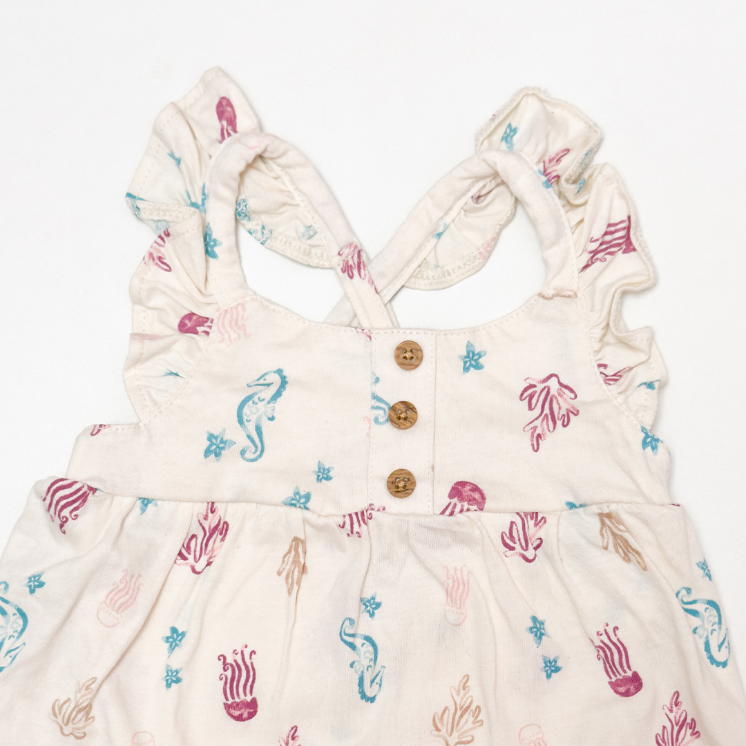 OFF WHITE SEA PATTERNED FROCK