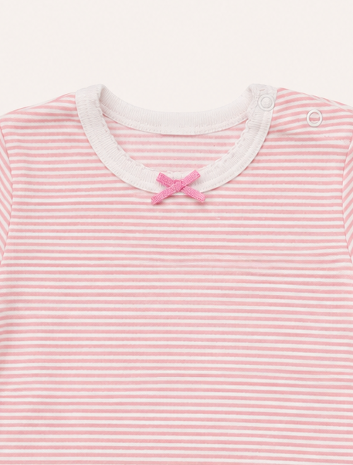 Pink striped girls onesie