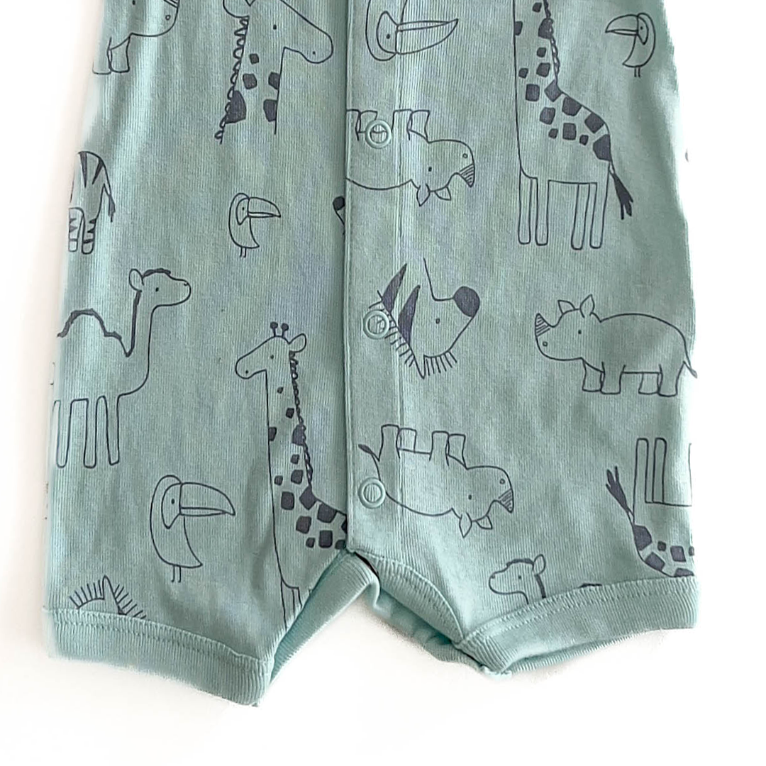 LIGHT BLUE ANIMAL PRINT JUMPSUIT