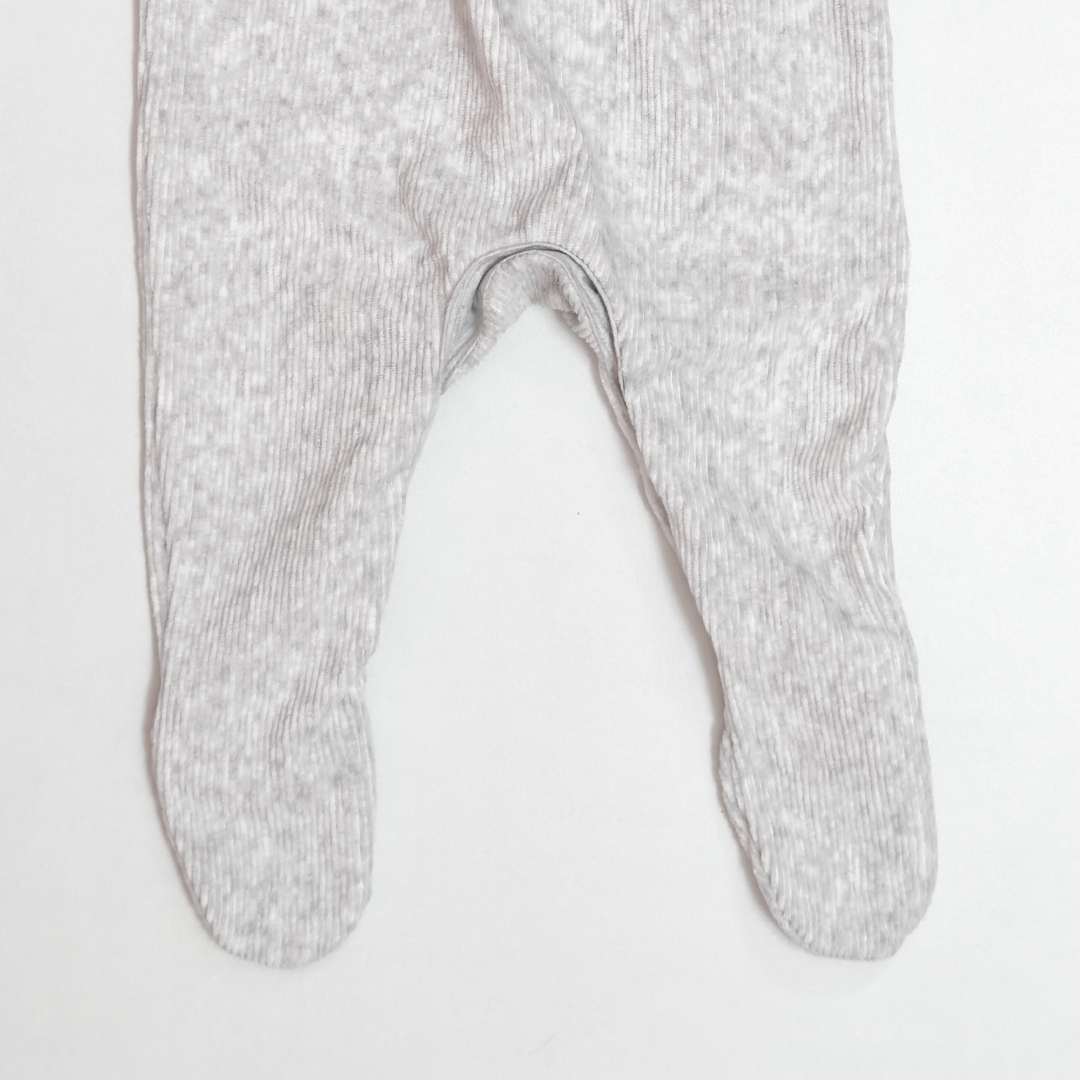 GREY RIBBED SLEEPSUIT