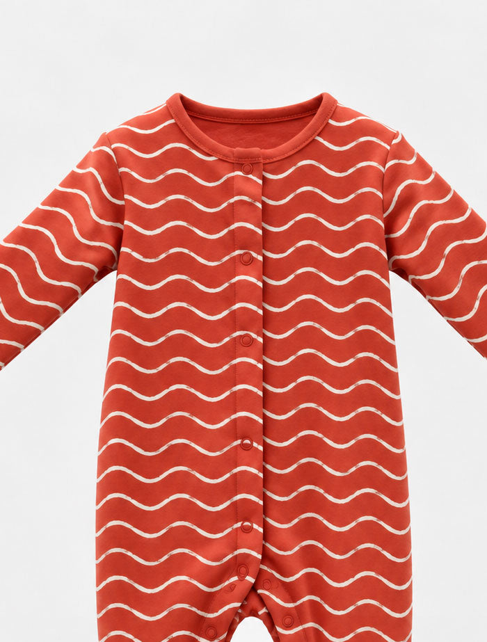 Burnt orange button sleep suit
