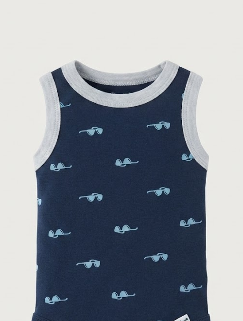 Blue printed onesie