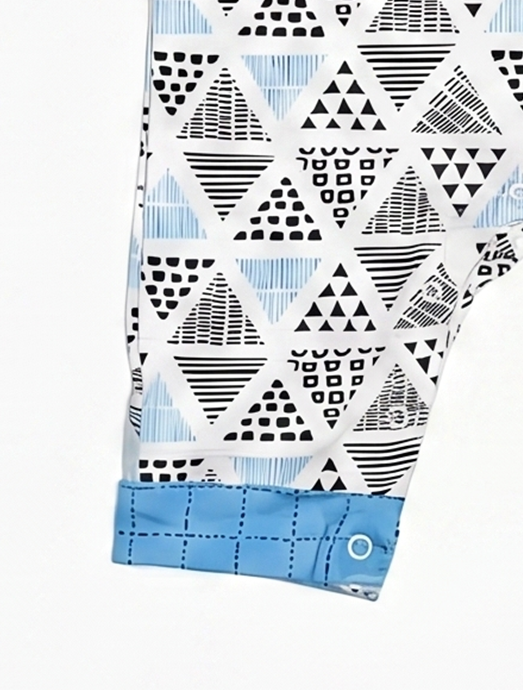 BLACK AND BLUE PATTERNED ROMPER