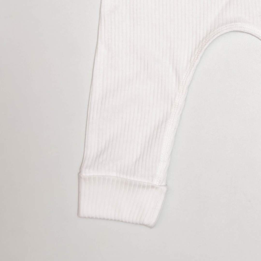 WHITE RIBBED PANTS