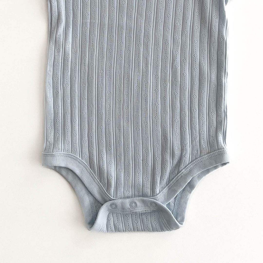 LIGHT BLUE POINTELLE ONESIE