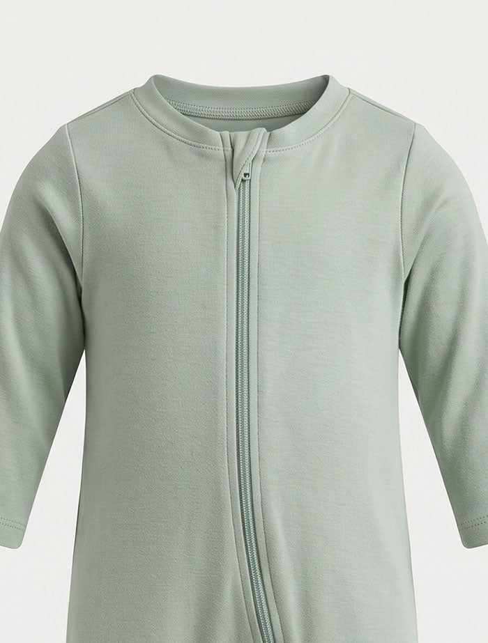 Sage green 2 way zipper sleepsuit