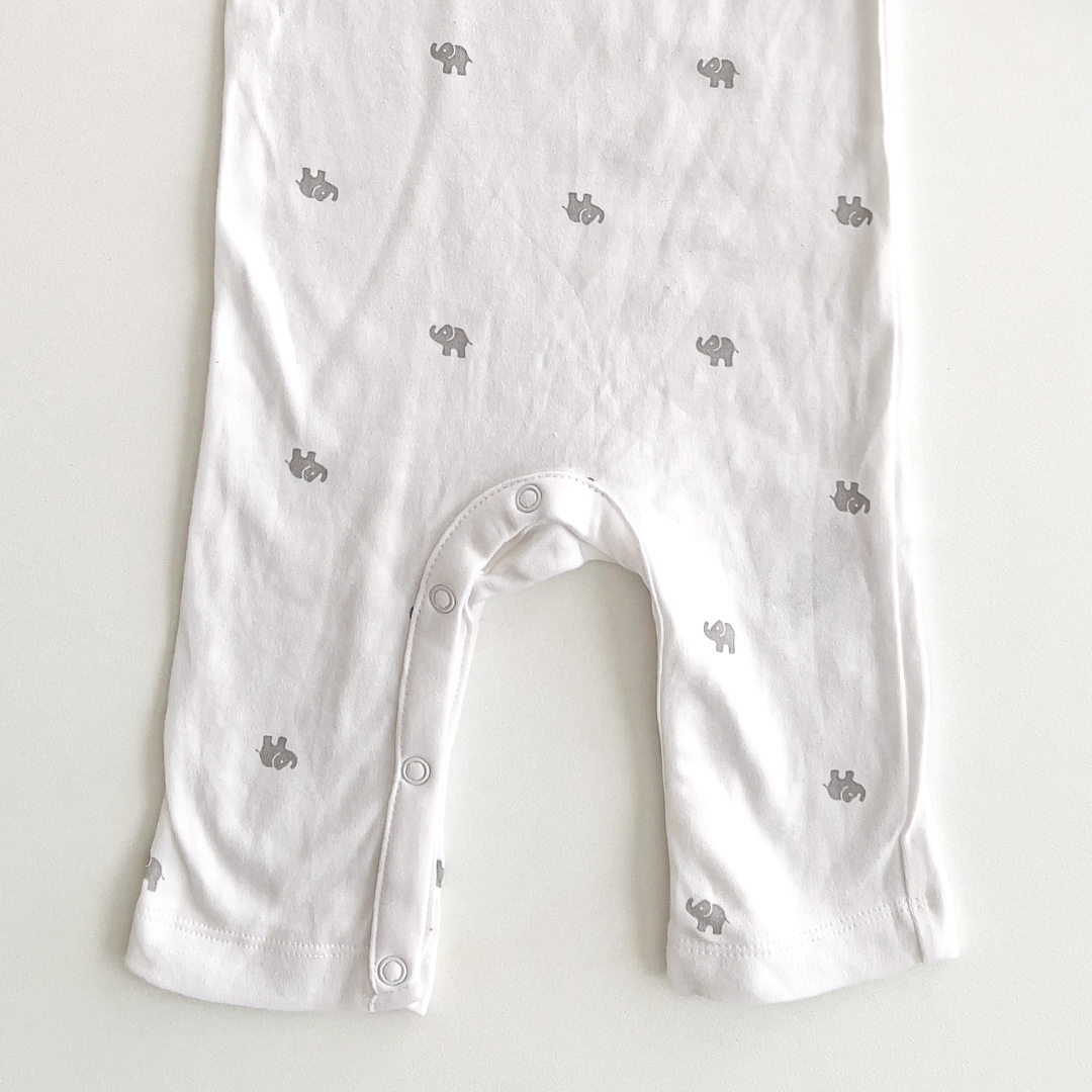 grey Elephant patterned romper