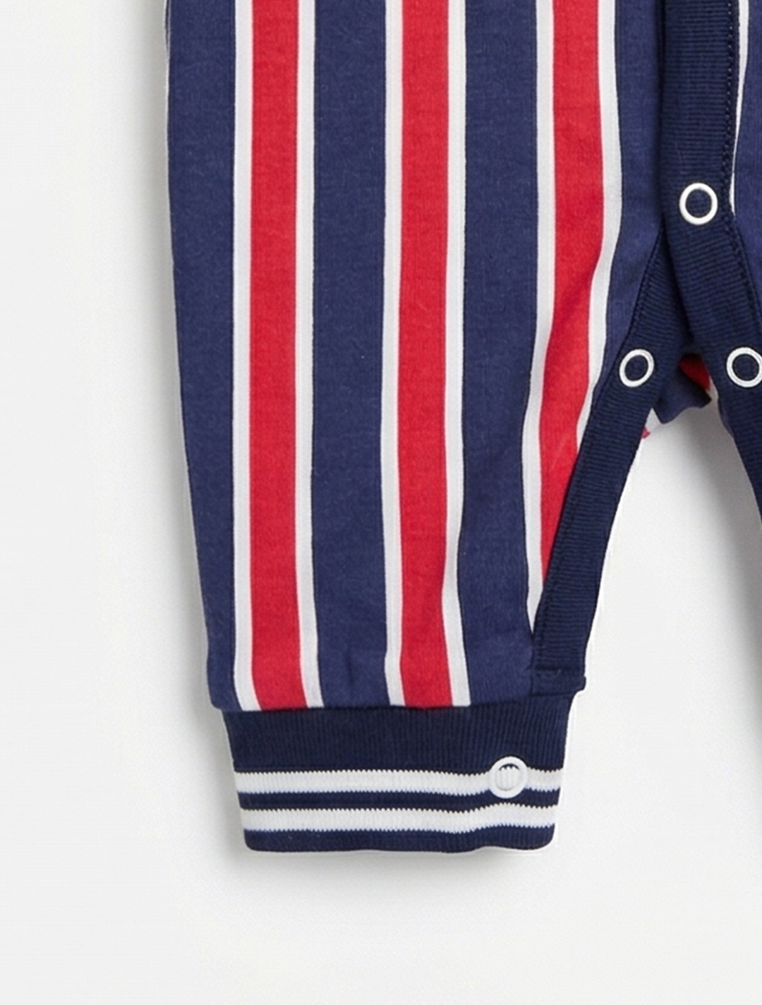 BLUE AND RED STRIPED ROMPER