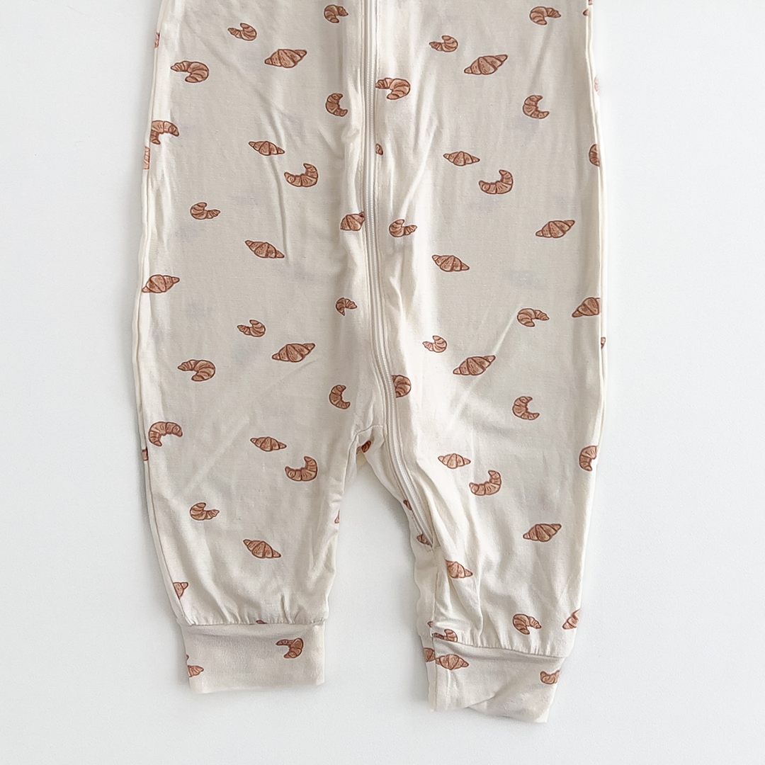 croissant patterned romper