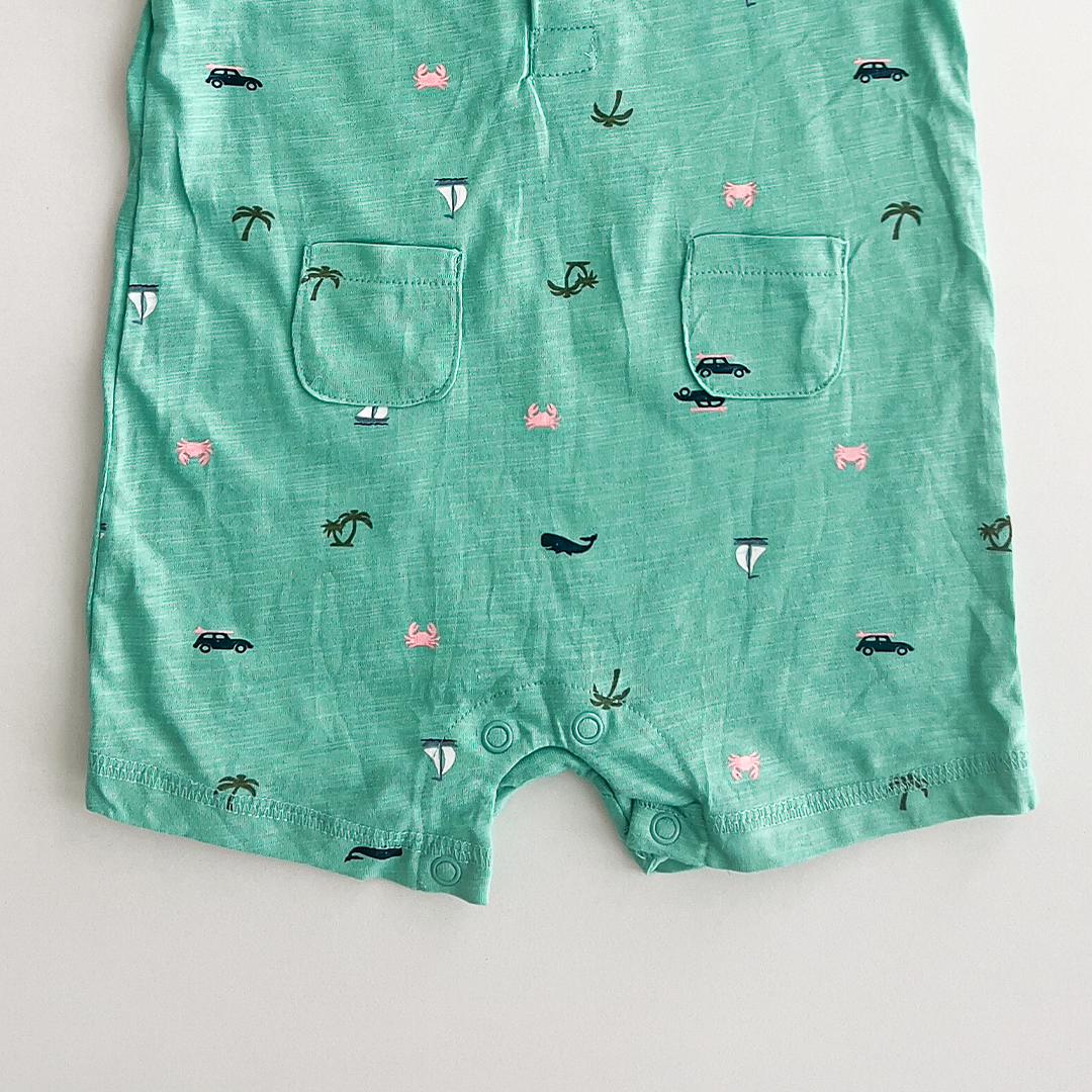 GREEN PRINTED JUMPSUIT