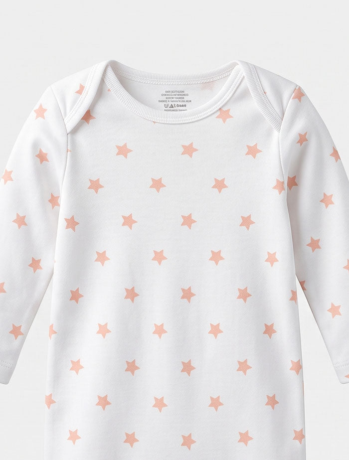 White star printed romper