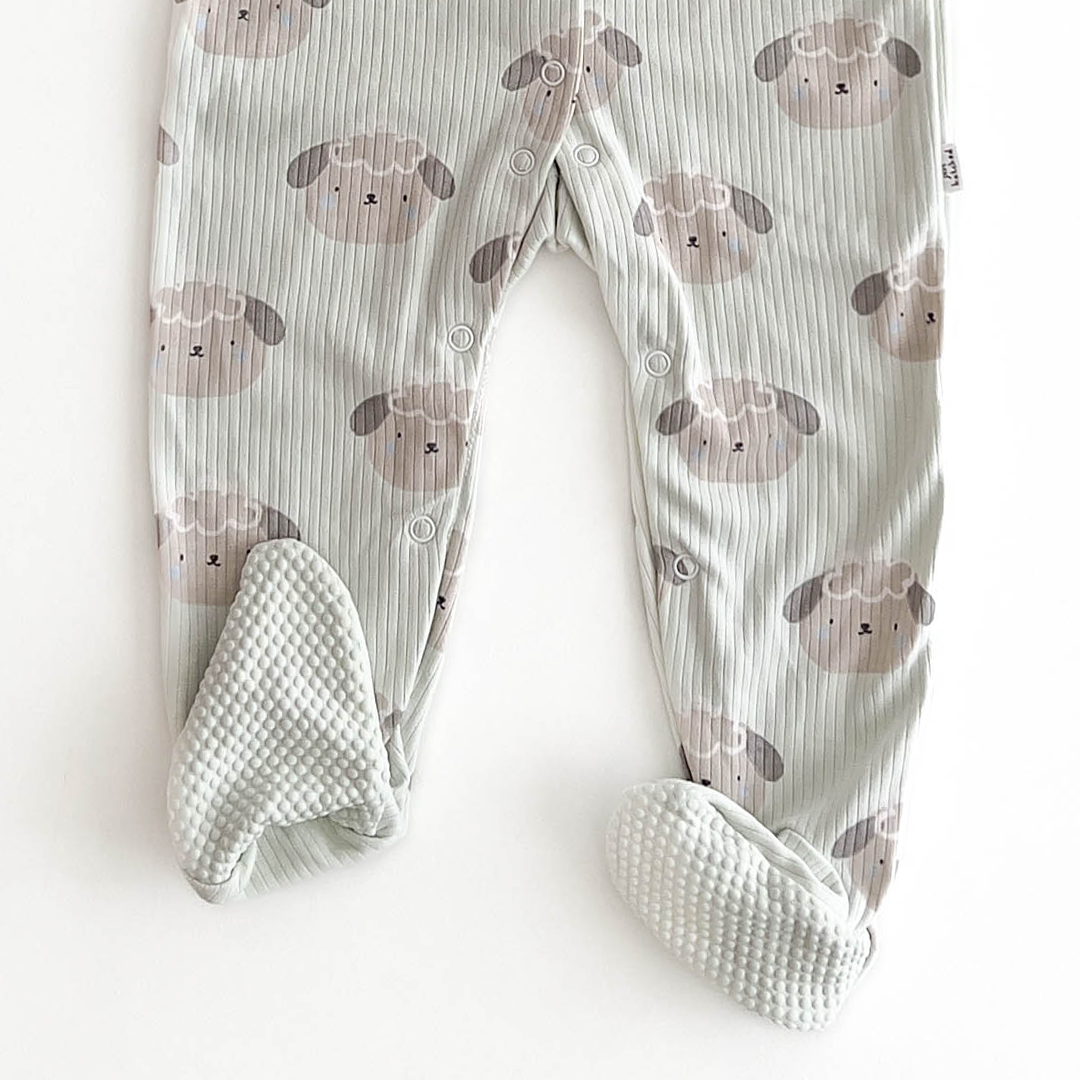 NEXT BABY MINT GREEN SHEEP PRINT SLEEPSUIT