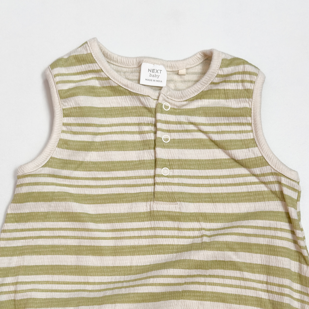 SAGE GREEN STRIPED ONESIE